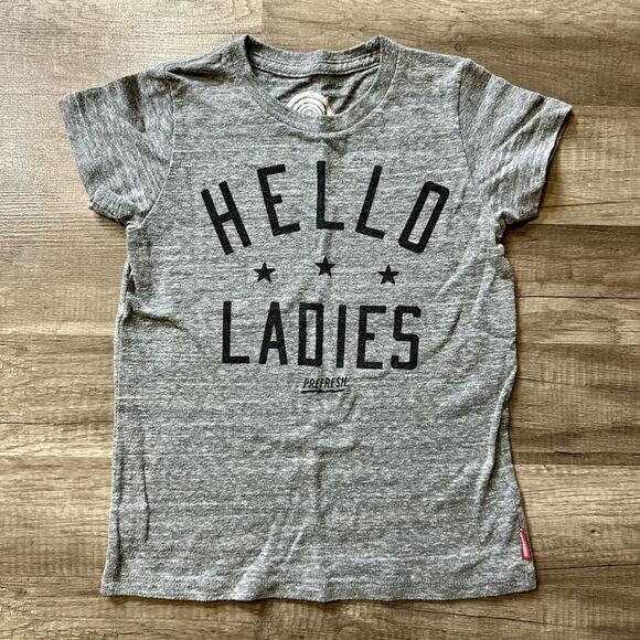 Prefresh Hello Ladies Gray Tee - Picture 1 of 5